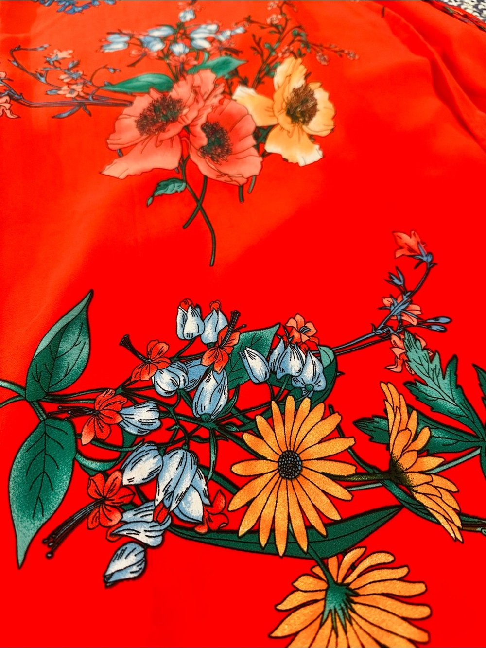 Lulus Red Floral Wrap Maxi Skirt - Picture 5 of 6